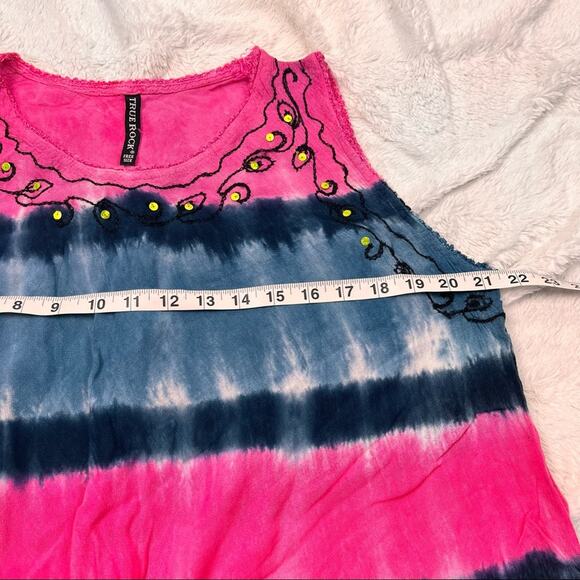 True rock tie dye Free size rayon dress - Picture 8 of 8